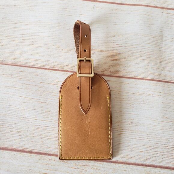 Authentic Louis Vuitton Leather Luggage Tag Holder Adjustable - Picture 5 of 10